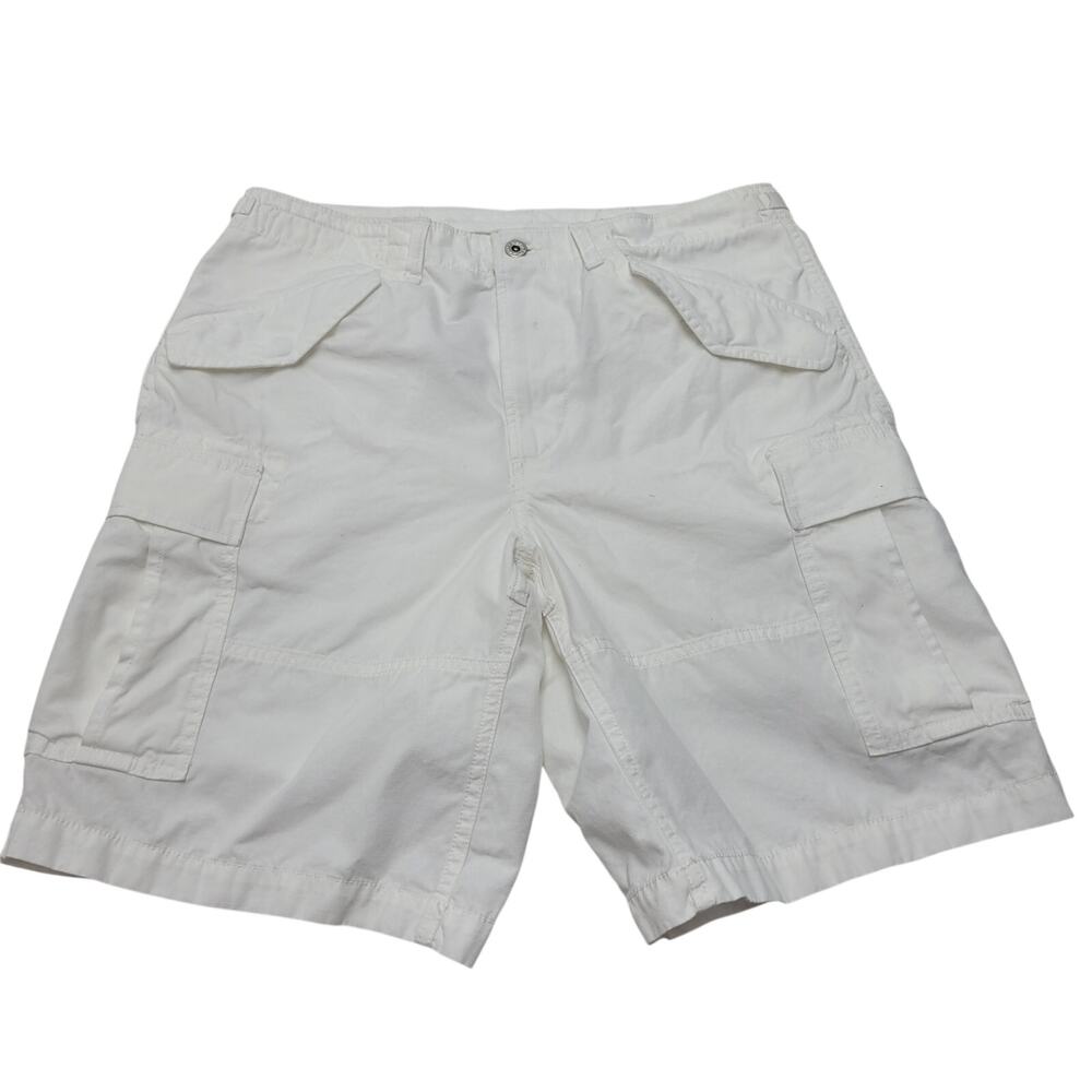 Polo Ralph lauren military field utility cargo shorts white relaxed preppy 32